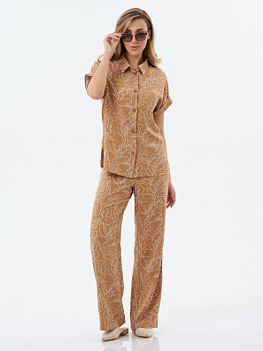 Брюки палаццо бежевые